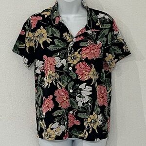 Shein Tropical Button Down Shirt Size 13-14Y? M